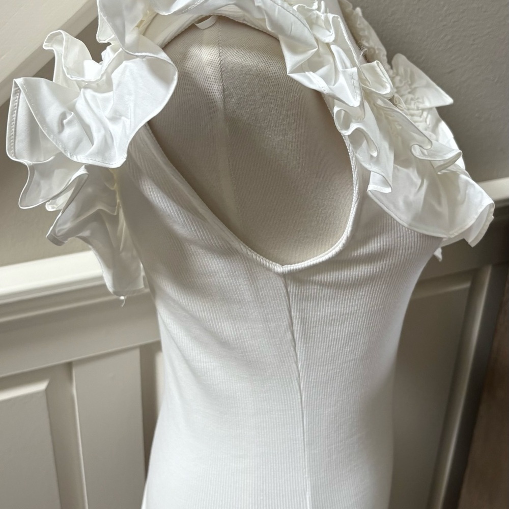 Express White Ruffled Blouse - Picture 5 of 6